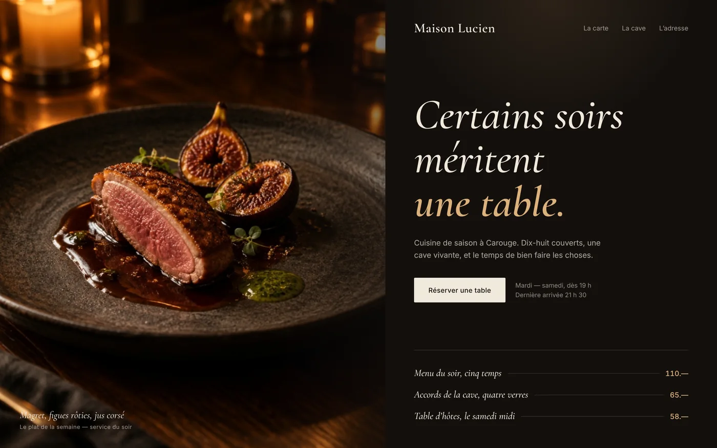 Demo di sito per un ristorante